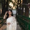 Bhari palla border butti chiffon saree