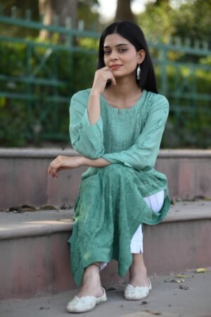 Muslin kurti patch work