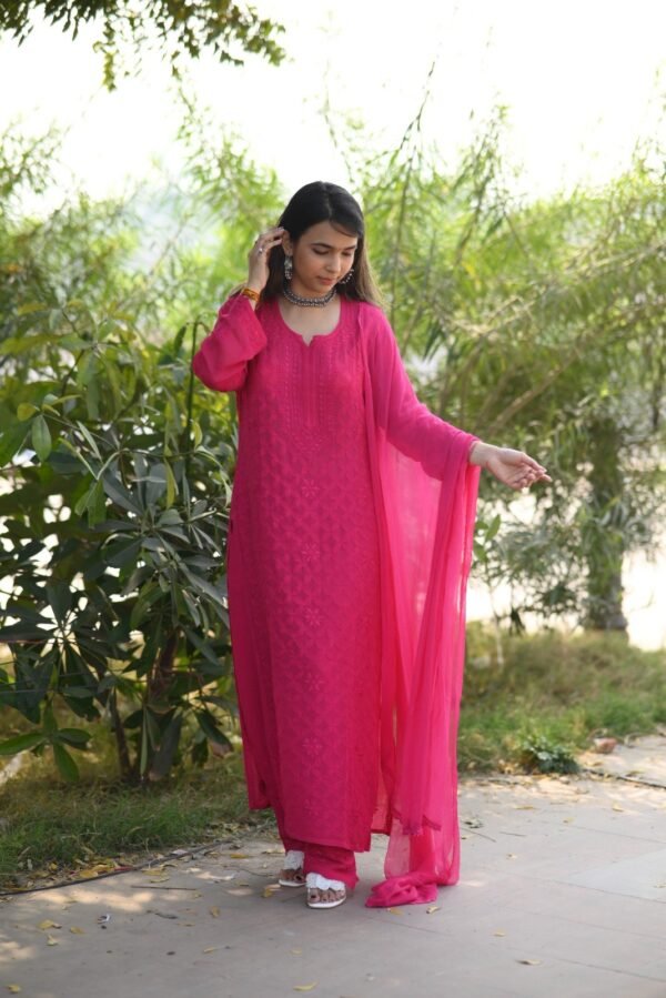 Pure Georgette full all over  jaal