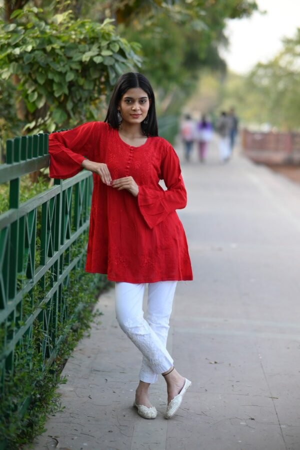 Pure Georgette short frock top  full jaal