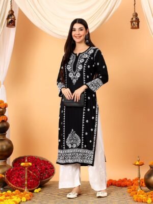 Zoya Mulmul Chikankari Kurta Set