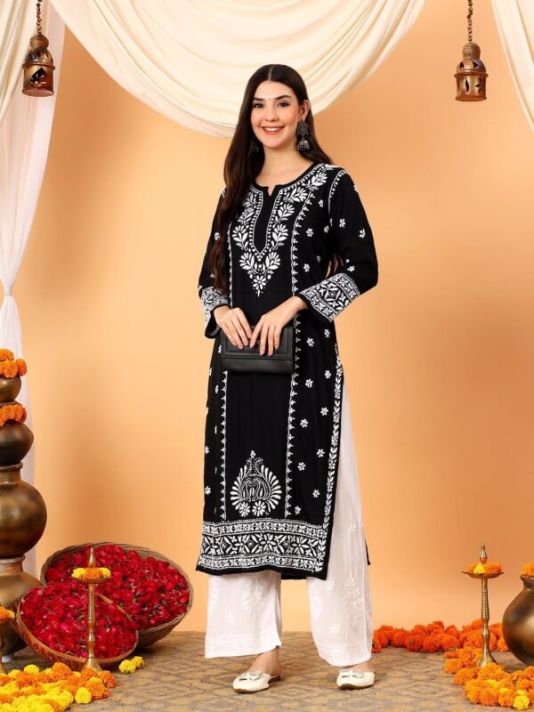 Zoya Mulmul Chikankari Kurta Set